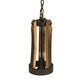 Meyda Lighting Barrel Stave 8" LED Natural Wood & Oil Rubbed Bronze Pendant Light