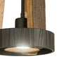 Meyda Lighting Barrel Stave 8" LED Natural Wood & Oil Rubbed Bronze Pendant Light
