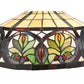 Meyda Lighting Barroco 16" 2-Light Mahogany Bronze Pendant Light With Multi-Colored Shade Glass