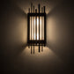 Meyda Lighting Bars & Grill 7" 2-Light Bronze Wall Sconce With Frosted Clear Shade Glass