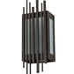Meyda Lighting Bars & Grill 7" 2-Light Bronze Wall Sconce With Frosted Clear Shade Glass