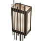 Meyda Lighting Bars & Grill 7" 2-Light Bronze Wall Sconce With Frosted Clear Shade Glass
