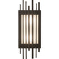 Meyda Lighting Bars & Grill 7" 2-Light Bronze Wall Sconce With Frosted Clear Shade Glass