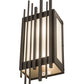Meyda Lighting Bars & Grill 7" 2-Light Bronze Wall Sconce With Frosted Clear Shade Glass