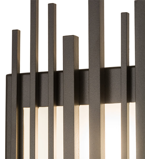 Meyda Lighting Bars & Grill 7" 2-Light Bronze Wall Sconce With Frosted Clear Shade Glass