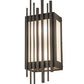 Meyda Lighting Bars & Grill 7" 2-Light Bronze Wall Sconce With Frosted Clear Shade Glass