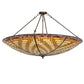 Meyda Lighting Basket Weave 48" 6-Light Mahogany Bronze Inverted Pendant Light With Multi-Colored Stained Shade Glass
