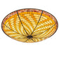 Meyda Lighting Basket Weave 48" 6-Light Mahogany Bronze Inverted Pendant Light With Multi-Colored Stained Shade Glass