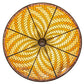 Meyda Lighting Basket Weave 48" 6-Light Mahogany Bronze Inverted Pendant Light With Multi-Colored Stained Shade Glass