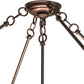 Meyda Lighting Basket Weave 48" 6-Light Mahogany Bronze Inverted Pendant Light With Multi-Colored Stained Shade Glass