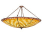 Meyda Lighting Basket Weave 48" 6-Light Mahogany Bronze Inverted Pendant Light With Multi-Colored Stained Shade Glass