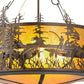 Meyda Lighting Bass and Fisherman 26" 4-Light Antique Copper Inverted Pendant Light With Amber Mica Shade Glass