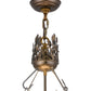 Meyda Lighting Bass and Fisherman 26" 4-Light Antique Copper Inverted Pendant Light With Amber Mica Shade Glass