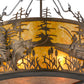 Meyda Lighting Bass and Fisherman 26" 4-Light Antique Copper Semi-flush Mount Ceiling Light With Amber Mica Shade Glass