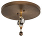 Meyda Lighting Bass and Pike 18" 2-Light Antique Copper Flush Mount Light With Blue Green Ripple Shade Glass