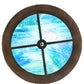 Meyda Lighting Bass and Pike 18" 2-Light Antique Copper Flush Mount Light With Blue Green Ripple Shade Glass