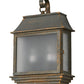 Meyda Lighting Bastille 10" 2-Light Golden Bronze Lantern Wall Sconce With Frosted Seeded Shade Glass