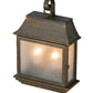 Meyda Lighting Bastille 10" 2-Light Golden Bronze Lantern Wall Sconce With Frosted Seeded Shade Glass