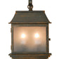 Meyda Lighting Bastille 10" 2-Light Golden Bronze Lantern Wall Sconce With Frosted Seeded Shade Glass
