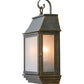 Meyda Lighting Bastille 10" 2-Light Golden Bronze Lantern Wall Sconce With Frosted Seeded Shade Glass
