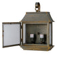 Meyda Lighting Bastille 10" 2-Light Golden Bronze Lantern Wall Sconce With Frosted Seeded Shade Glass