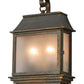Meyda Lighting Bastille 10" 2-Light Golden Bronze Lantern Wall Sconce With Frosted Seeded Shade Glass