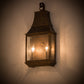 Meyda Lighting Bastille 10" 2-Light Golden Bronze Wall Sconce With Clear Seeded Shade Glass