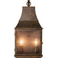 Meyda Lighting Bastille 10" 2-Light Golden Bronze Wall Sconce With Clear Seeded Shade Glass