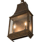 Meyda Lighting Bastille 10" 2-Light Golden Bronze Wall Sconce With Clear Seeded Shade Glass
