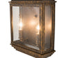 Meyda Lighting Bastille 10" 2-Light Golden Bronze Wall Sconce With Clear Seeded Shade Glass