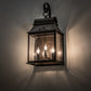 Meyda Lighting Bastille 10" 3-Light Coffee Bean Lantern Wall Sconce With Clear Crystal Idalight Shade