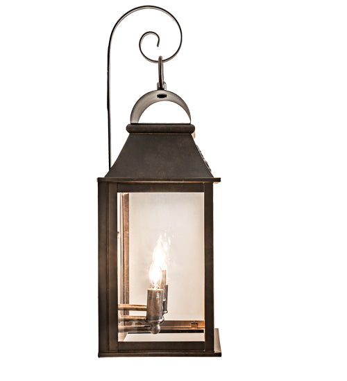 Meyda Lighting Bastille 10" 3-Light Coffee Bean Lantern Wall Sconce With Clear Crystal Idalight Shade