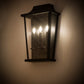 Meyda Lighting Bastille 15" 3-Light Solar Black Wall Sconces With Clear Crystal Idalight Shade Glass