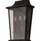 Meyda Lighting Bastille 15" 3-Light Solar Black Wall Sconces With Clear Crystal Idalight Shade Glass