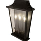 Meyda Lighting Bastille 15" 3-Light Solar Black Wall Sconces With Clear Crystal Idalight Shade Glass
