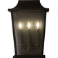 Meyda Lighting Bastille 15" 3-Light Solar Black Wall Sconces With Clear Crystal Idalight Shade Glass
