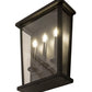 Meyda Lighting Bastille 15" 3-Light Solar Black Wall Sconces With Clear Crystal Idalight Shade Glass