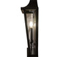 Meyda Lighting Bastille 15" 3-Light Solar Black Wall Sconces With Clear Crystal Idalight Shade Glass