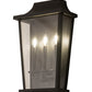 Meyda Lighting Bastille 15" 3-Light Solar Black Wall Sconces With Clear Crystal Idalight Shade Glass