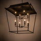 Meyda Lighting Bastille 61" 8-Light Solar Black Omega Pendant Light With Clear Shade Glass