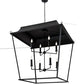 Meyda Lighting Bastille 61" 8-Light Solar Black Omega Pendant Light With Clear Shade Glass