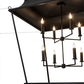 Meyda Lighting Bastille 61" 8-Light Solar Black Omega Pendant Light With Clear Shade Glass