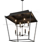 Meyda Lighting Bastille 61" 8-Light Solar Black Omega Pendant Light With Clear Shade Glass