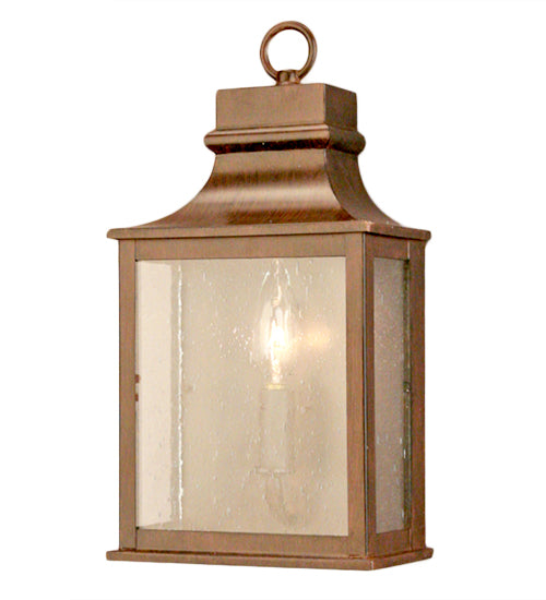 Meyda Lighting Bastille 7" Antique Rust Wall Sconce With Clear Seeded Shade Glass
