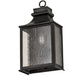 Meyda Lighting Bastille 7" Blackwash Wall Sconce With Clear Seeded Shade Glass