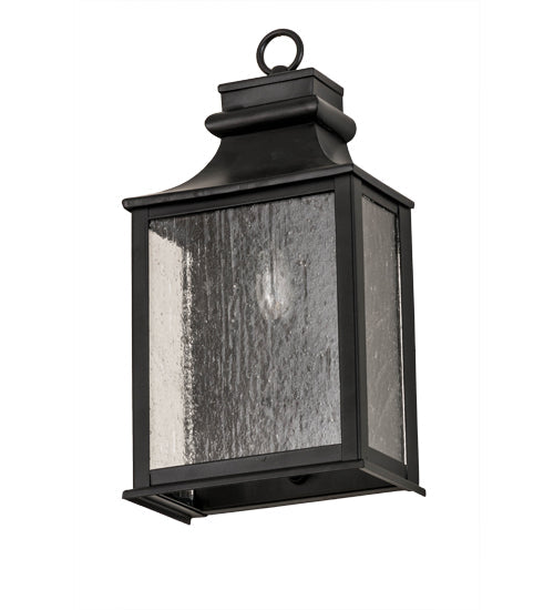 Meyda Lighting Bastille 7" Blackwash Wall Sconce With Clear Seeded Shade Glass
