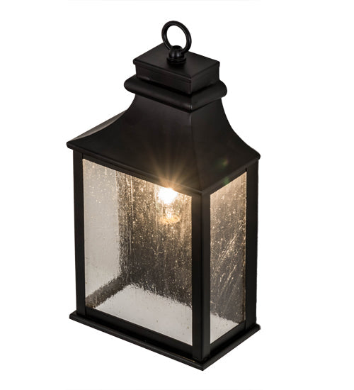Meyda Lighting Bastille 7" Blackwash Wall Sconce With Clear Seeded Shade Glass