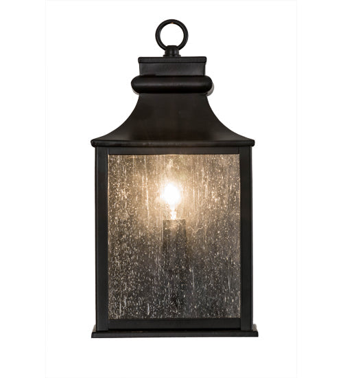 Meyda Lighting Bastille 7" Blackwash Wall Sconce With Clear Seeded Shade Glass