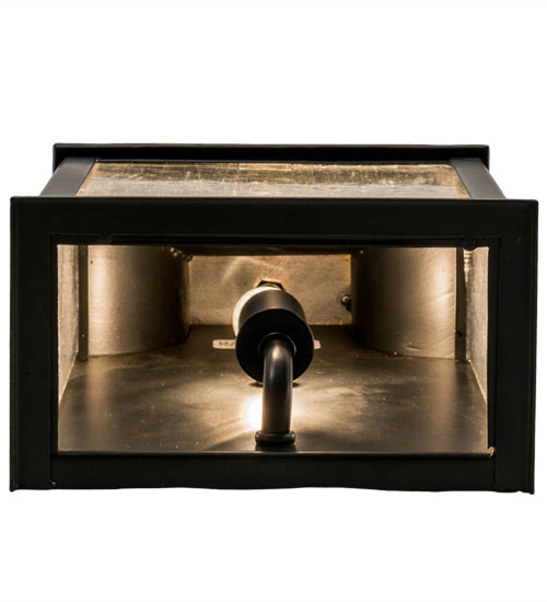 Meyda Lighting Bastille 7" Blackwash Wall Sconce With Clear Seeded Shade Glass