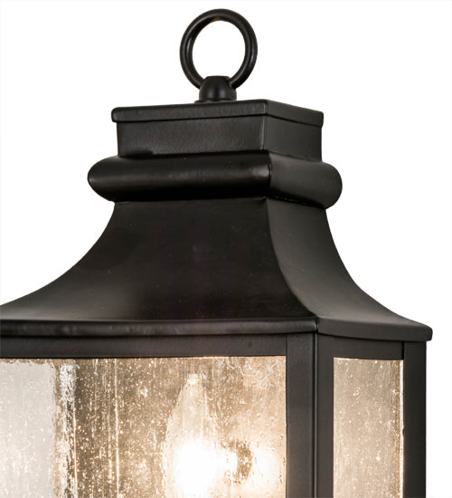 Meyda Lighting Bastille 7" Blackwash Wall Sconce With Clear Seeded Shade Glass